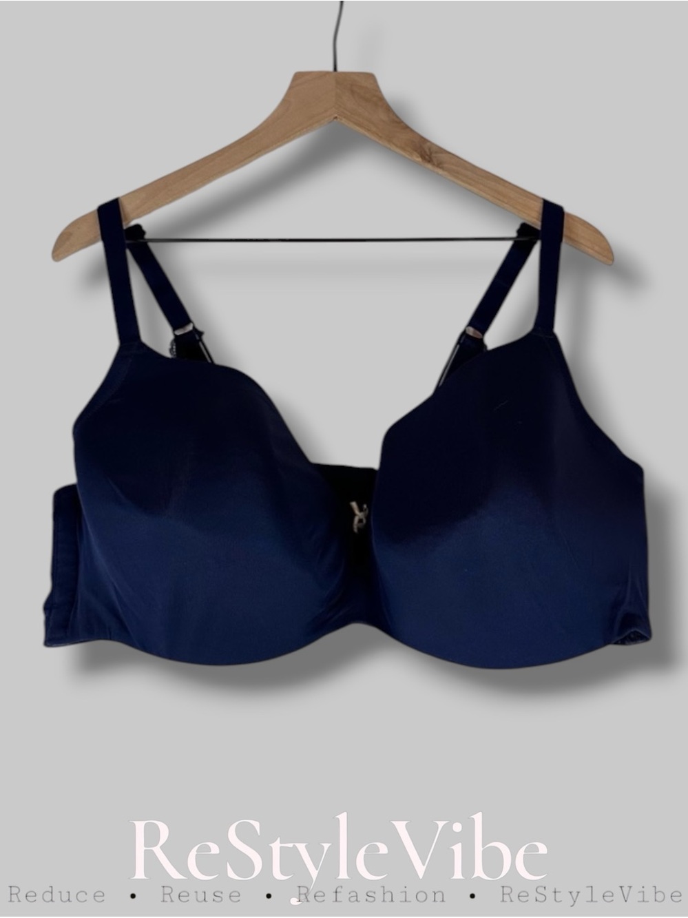 CACIQUE Bra Size 46DDD Lightly Lined Balconette Underwire Adjustable Straps Blue